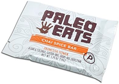 Paleo Eats Bar, All Natural, Gluten and Dairy Free Energy Bar, 1.75 OZ Bars, Pack of 6 (Chai Spice)