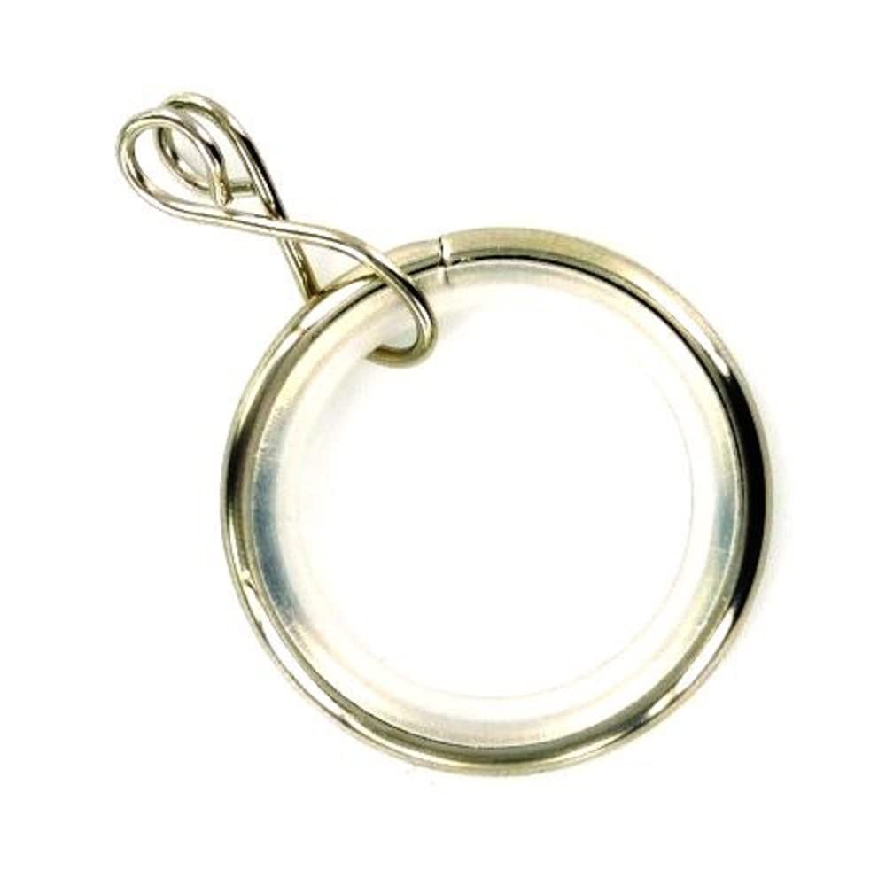 Merriway BH03205 (8 Pcs) Silent Running Metal Curtain Drapery Pole Rod Rings with Loose Eye, Inner Diameter 23mm (7/8 inch) Outer Diameter 32mm (1.1/4 inch) Bright Chrome - Pack of 8 Pieces
