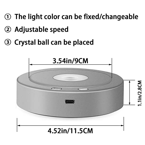 LED Motorized Rotating Display Stand, LED crystal Light Lamp Base,3D Glass Art,Turner Cup