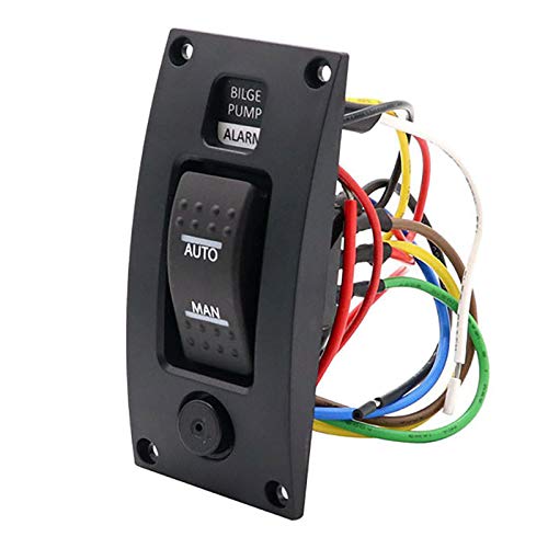 XIAOJUN 12-24V Bilge Pump Switch Waterproof Alarm Ship Deck Cleaning Control Panel for Boat Bilge Pumps On/Off/on Switch Panel