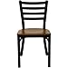 Flash Furniture HERCULES Series Black Ladder Back Metal Restaurant Chair - Cherry Wood Seat