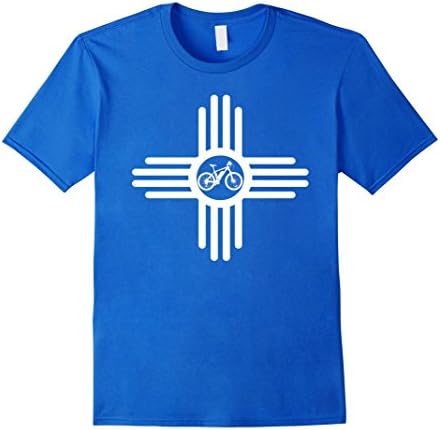 Mens Bike New Mexico Shirt Cyclist Tee New Mexico Pride (White) 3XL Royal Blue