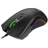 Programmable Gaming Mouse 4000DPI 7 Buttons RGB Backlit Wired Optical for PC, Computer &amp; Laptop by HAVIT (Black)