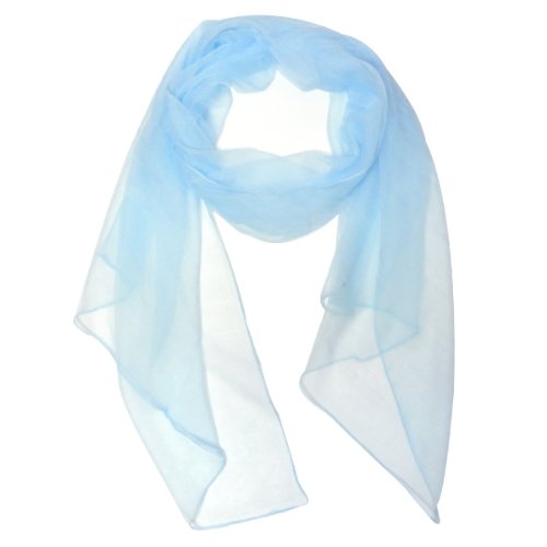 Wrapables Solid Color 100% Silk Long Scarf, Sky Blue