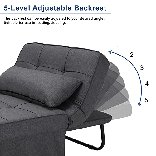 Mdeam Sleeper Chair Bed Sofa Bed 4 in 1 MultiFunction Folding Ottoman