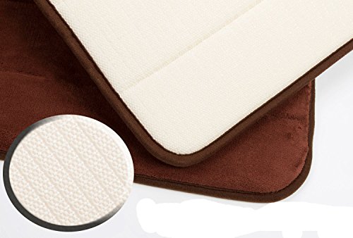 Drhob 47" x 24" Long Memory Foam Bath Mat Absorbent Carpet Runner Extra Soft Machine-Washable Bathroom Rug Kitchen Floor Bathmat with Non-Slip Backing (Brown) - Thumbnail 3