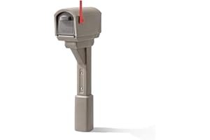 Step2 MailMaster Express Mailbox & Post, Weather Resistant, Large Outdoor Mailboxes, Made of Durable Plastic, Easy to Install, Flag Included, Mocha