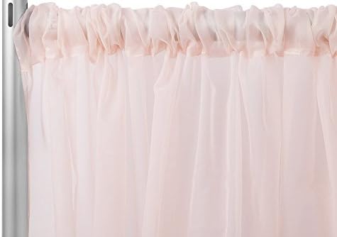 Sheer Voile 12ft H x 118" W drape/backdrop - Blush