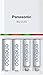 Eneloop Panasonic K-KJ55M3A4BA Advanced Individual Battery 3 Hour Quick Charger with 4 AAA Rechargeable Batteries, White
