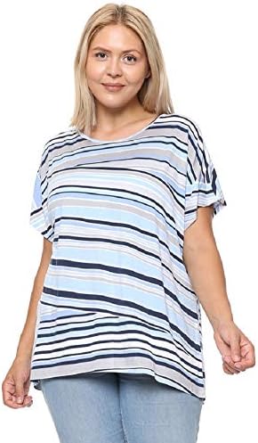 DAMOA Women's Shirt Tunic Blouse - Plus 