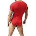 Mens Suspenders Wrestling Singlet Leotard Thong Bodysuit Jumpsuit Briefs Swimwear (XL, Jumpsuit (Red))