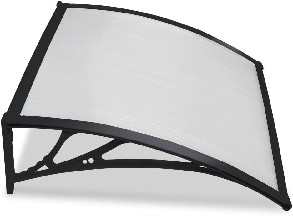 Yaheetech Front Door Canopy Outdoor Awning 120 x 80 cm Black
