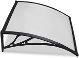 Yaheetech Front Door Canopy Outdoor Awning 120 x 80 cm Black