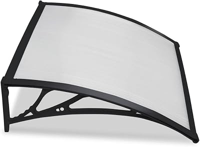 Yaheetech Front Door Canopy Outdoor Awning 120 x 80 cm Black