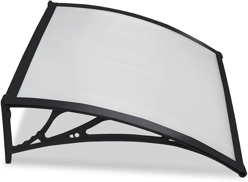 Yaheetech Front Door Canopy Outdoor Awning 120 x 80 cm Black