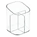 iDesign Clarity Plastic Divided Vanity, Multi-Level Bathroom Accessory Organization, Cosmetic Cup