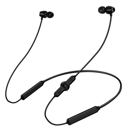 [48H Playback] 2019 Upgrade Bluetooth 4.2 Stereo Headset Noise Cancelling Earbuds Wireless Headphones IPX6 Sweatproof Magnetic in-Ear Earphones with Mic Snug Fit for Sports