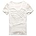 Zecmos Mens V Neck T-Shirt Slim-fit Man Tee Top White XL