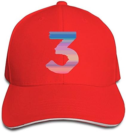 Pro-Style Chance The Rapper Number 3 Adjustable Custom Sandwich Caps Red