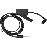 Nflightcam Audio Cable for Airplane Cockpit Recording - Aircraft Audio Cable Compatible with Gopro Hero5, 6, 7, 8, 9, 10, 11, 12, and 13 Black - 10 Foot