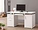Coaster Home Furnishings Tracy Modern Contemporary 55-Inch 2-Drawer Home Office Computer Writing Desk Study Table with File Cabinet Storage Engineered Wood Eco-Friendly Laminate White 800108