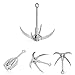 Lixada Grappling Hook Folding Foldable Survival Claw Stainless Steel Hook Outdoor Camping Exploring Mountaineering Climbing Sawtooth Anchor