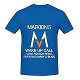 Maroon 5 Wake Up Call Men O Neck Cute Shirt Blue