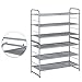 Auledio Stackable Metal Mesh Utility Shoe Rack (Silver)
