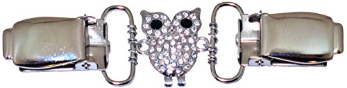 Owl with crystals cardigan clip