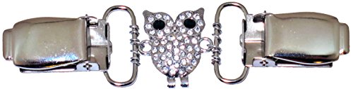 Owl with Crystals Cardigan Clip