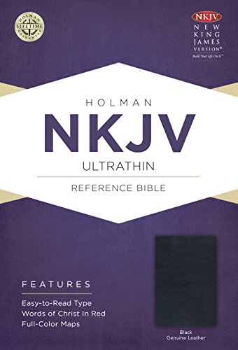 NKJV UltraThin Reference Bible, Black Genuine Leather