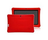 Turpro Kids' Tough Silicone Anti-slip Shockproof Defender Armor Cover Case for Chromo Inc 7 inch, Alldaymall A88X, Dragon Touch Y88X Plus/Y88X, VURU A33, NPOLE 7 Inch Tablet, iRulu 7 inch Tablet (Red)