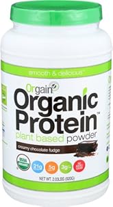Orgain Organic Plant Based Protein Powder, Creamy Chocolate Fudge, 2.03 Pound, 1 Count