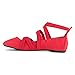 Twisted Womens Faux Suede Strappy Fashion Flats SARA 129-RED Size 9