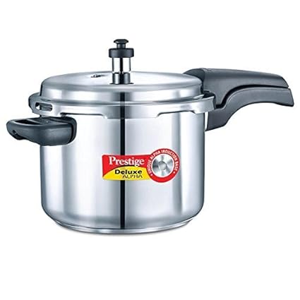 Prestige Deluxe Alpha Stainless Steel Pressure Cooker, 6.5 Litres,Silver