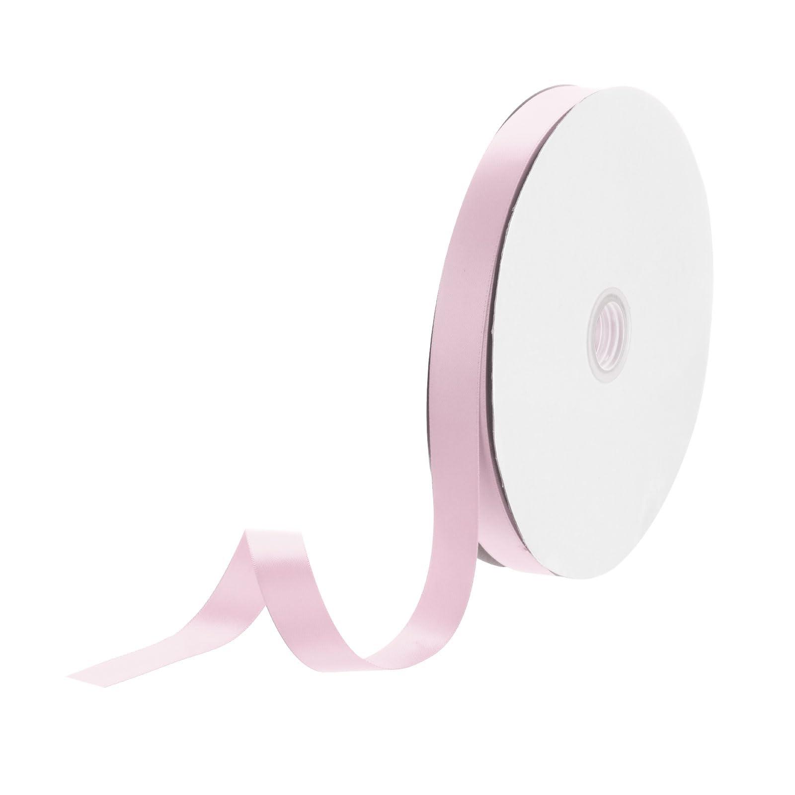 DMiotech 20mm Satin Ribbon 91m/300ft Thin Double Face Fabric Grosgrain Ribbon for Gift Wrapping Floral Hair Flower Bouquet, Pale Pink