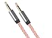 Monolith Dual 2.5mm to 3.5mm Headphone Cable - 5 Feet - Pink with Oxygen Free Copper Braided Auxiliary Audio Cord