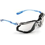 3M Safety Glasses, Virtua CCS Protective Eyewear 11874, Removable Foam Gasket, Anti-Fog, Indoor/Outdoor Mirror Lenses, Corded Ear Plug Control System
