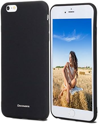 iPhone 6 Case Decovans DP28 Ultra Thin Shockproof Slim Liquid iPhone 6 Protective Case Non Slip Matte Back Shell Soft Silicone Full Body Rubber Cover Drop Protection Phone Case for iPhone 6 6S - Black