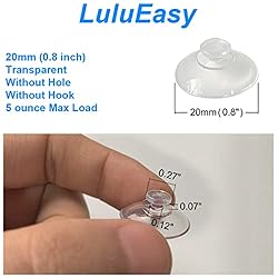 LuluEasy 20mm 10 Pieces Mini Suction Cups Clear