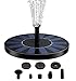 Zomma Solar Fountain Pump, Free Standing 1.4W Bird Bath Fountain Pump for Garden and Patio, Solar Panel Kit Water Pump