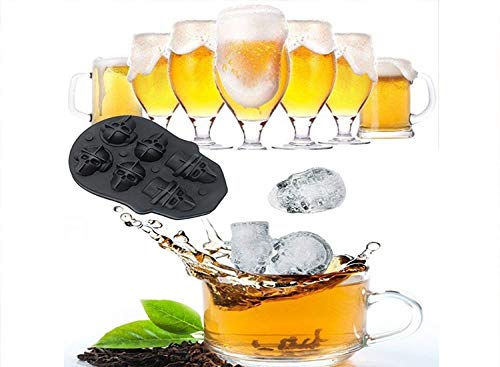 SJYDQ Silikoneiswürfel Fach 3D Schädelform Eiswürfel Mold Maker Für Whisky Cocktail Stapelbare Flexible Silikon… – Bild 5