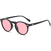 Gleyemor Vintage Polarized Sunglasses for Men Round Sunglasses UV400 Protection Retro Hand-crafted Acetate Frame