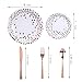 125 PCS Rose Gold Dot Disposable Paper Plates and Plastic Silverware Dot Design, 25 Dinner and Dessert Plates, 25 Forks, Spoons and Knives! for Any Special Occasion! Bridal, Birthday, Bachelorette!