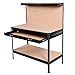 Work Bench Tool Storage Steel Frame Workshop Table W/ Drawer & Peg Board