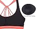 icyzone Padded Strappy Sports Bra Yoga Tops Activewear Workout Clothes for Women (XL, Fusion Coral)