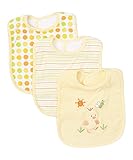 Spasilk Unisex-Baby Newborn 3 Pack Cotton Terry Feeder Bibs, Yellow Duck, O/S