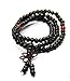 Black 108 0.6cm Prayer Beads Tibetan Buddhist Mala Buddha Bracelet Rosary Wooden Bangle Jewelry