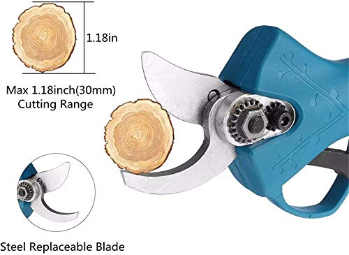 ZTMN Professionelle Schnurlose Elektrische Astschere Mit 2 Wiederaufladbaren 2-Stunden-Lithiumbatterie-Astscheren, 30 Mm… – Bild 3