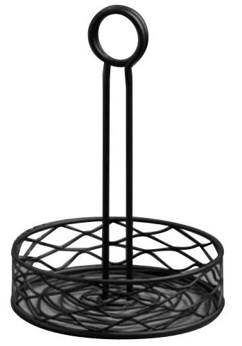 American Metalcraft RBNB16 Round Birdnest Condiment Racks, Small, Black